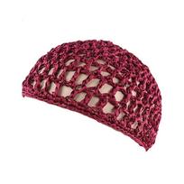 Turbans Multi-color Handmade Sleeping Cover Night Net Hat Mesh Cap Hair Net Snood vyno raudonos spalvos