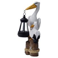 Seagull Or Pelican Garden Figure LED Lantern with Solar Light Garden Ornament Garden Bird Statue for Backyard Porch Patio Decor