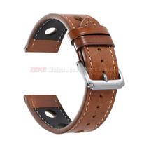Vintage Oil Wax Leather Watch Band for Omega 20mm 22mm Porous Breathable Watch Strap for Seiko Matte Pin Clasp Watch Accessories 20mm
