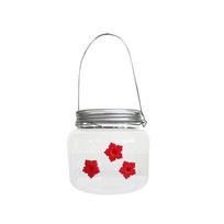 Plastic Hummingbird Feeder with Three Feeding Ports Clear Window Easy to Fill and Clean Outdoor Hanging Bird Feeder