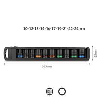 10PCS 10-24mm 1/2in Drive For Impact Socket Set with Thick Wall Design 360 Degree Swivel and Color Coded Identification