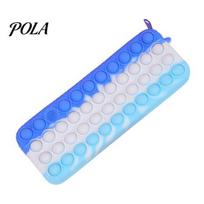 Relief Pencil Case Pop Case, Large Capacity Silicone Storage Bag, with Durable Pouch Bubble Toy Decompression Stationery for Kids School Office F red