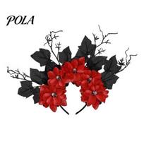 Layered Flower Hair Accessory Halloween Hoop, Flexible Base Headband with 3D Multi-Layered Floral Design, Headgear Handmade Fabric Flowers Day of The