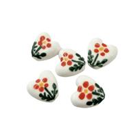 5pcs/set Double Sided Heart Shape Ceramic Beads Spacer Bead Small Jewelry Making Colorful Phone Chain Accessory