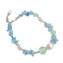 Colored Stone Pearl Bracelet Light Luxury High-End Women's Retro Earrings Niche Design Irregular Design Freshwater Pearls Choker