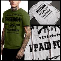 Military Combat Veteran Freedom Is Not Free T-shirt Tops Tees Unisex Army Navy Seals cotton Tee L