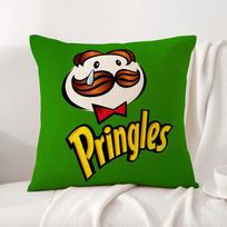 Classic P-Pringles Cushion Cover Natural Linen Pillow Cover Double-Sided Print Cushion Case For Sofa Home Decor Gift Peach skin 18*18(CM)-1Pcs