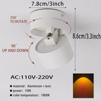 LED įleidžiamas prožektorius, žemyn nukreiptas šviestuvas AC 110V-220V COB Saulėlydžio prožektorius, paviršinis, įleidžiamas lubinis šviestuvas namų dekoravimui, svetainei, koridoriui 10W Sunset color&1PCS