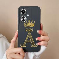 Liquid Silicone For OPPO Realme 12 12x A1i A60 A2M Reno11 5G Back Cover Cases Fashion Crown Queen Letters Camera Protection Anti Drop Housing For OPPO Oppo Reno11 5G