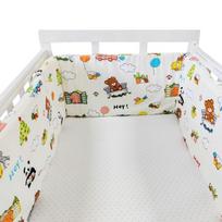 Baby Crib Bumper Pad Soft & Breathable Cotton Fabric Infant Bed Surround Mat Enjoy Relax Sleep for Various Crib Size
