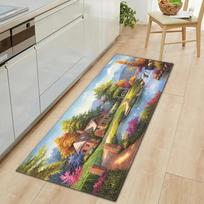 Non Slip Washable Dreamy Pastoral Mosaic Runner Mat Vibrant Scenery Design Rug for Kitchen Hallway Corridor Home Decor Carpet 40X120CM