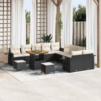 Garden Sofa Set 13 pcs Black Poly Rattan