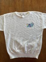 Vintage Worthington Essentials Short Sleeve Knit Sweater Acrylic Small Floral XL