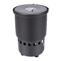 Camping Pot with Stove Aluminum Alloy Portable Backpacking Pot Camping Cookware Set with Folding Handle for Hiking