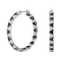 Swarovski Ortyx apvalūs madingi auskarai kubinio cirkonio auskarai moterims 5616911 juoda