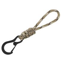 High Strength Paracord Lanyard Multifunctional Parachute Cord Carabiner Paracord Keychain  Camping beige-short