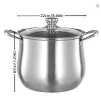 New Home Stainless Steel Special High Pot Large Capacity Double Ear Drum Shaped Sugar Soup Pot, Thick and Durable High Soup Pot