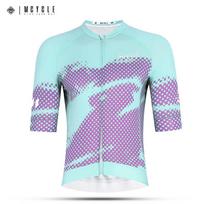 Mcycle Men's Lightweight Breathable Anti-Bacterial Quick Dry Spandex/Polyester Short Sleeve Cycling Jersey Shirts Printed for S mėlyna