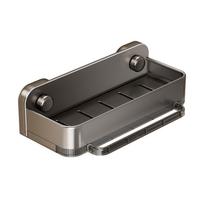 Rustproof Kitchen Storage Rack with Suction Cups and Detachable Tray Large Capacity for Household Kitchen Bathroom Balcony Use pilka