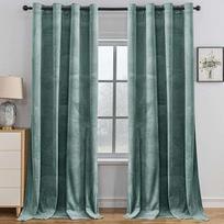 Velvet blackout curtains 140×160 cm thermal insulation light green