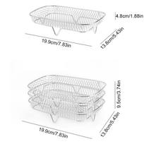 Air Fryer Rack Grilling Rack Stainless Steel 3-layers Multi-Purpose Cooking Rack Toast Rack Basket Tray Air Fryer Accessories sidabras
