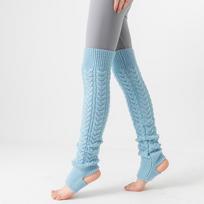 Japanese Solid Color Knitted Winter Warm Leg Warmers Women Over Knee Tube JK Socks Socks Ballet Yoge Leg Cover Long Leg Socks 35-39 dangaus mėlyna spalva