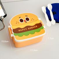 Creative Cartoon Bento Box Hamburger French Fries Leakproof Portable Lunch Box Divided Food Container Picnic