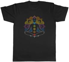 Chakra Symbols Mandala Colour Yoga Spiritual Mens Unisex T-Shirt Tee Gift L