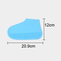 1Pair Heavy Duty Silicone Rain Shoes Covers Waterproof Non-Slip Foldable Reusable Overshoes for Outdoor Rainy Days Black Size L