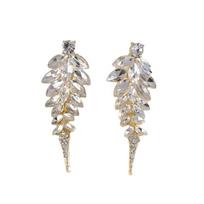 High-End Silver Needle Tassel Earrings Round Rice Bead Long Tassel Stud Earrings Full Drill Bold Design Crystal Earrings Bride skaidri