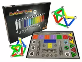 LEAN TOYS Magnastix magnetinių blokelių rinkinys 560 + lenta