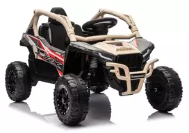 LEAN CARS Kawasaki JS330 24V 5Ah Battery Car Black and Beige