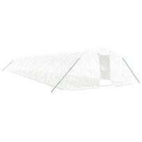 vidaXL Šiltnamis su plieno rėmu, baltos spalvos, 20x5x2,3m, 100m²