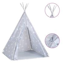 vidaXL Vaikiška tipi palapinė, pilka, 115x115x160cm, poliesteris