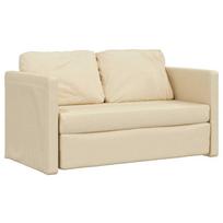 vidaXL Grindų sofa-lova, 2-1, kreminės spalvos, 112x174x55cm, audinys