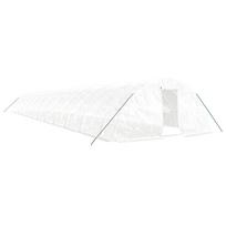 vidaXL Šiltnamis su plieno rėmu, baltos spalvos, 24x5x2,3m, 120m²