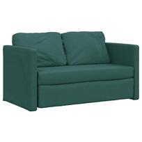 vidaXL Grindų sofa-lova, 2-1, tamsiai žalia, 112x174x55cm, audinys