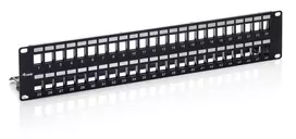 Equip 48 prievadų Keystone Cat.6 ekranuotas skirstomasis skydelis, juodas