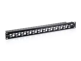 Equip 24 prievadų Cat.6A ekranuotas keystone pataisų skydelis, juodas