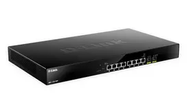 D-Link 10 prievadų Multi-Gigabit PoE+ išmanusis valdomas jungiklis, valdomas, L2, 2.5G Ethernet (100/1000/2500), Maitinimas per Ethernet (PoE), Montavimas stelaže, 1U