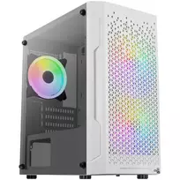ATX AEROCOOL TRINITY MINI FRGB MICRO MINI TOWER korpusas su stikliniu šoniniu dangčiu (baltas)