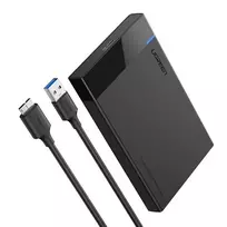 Išorinis dėklas HDD/SSD UGREEN 30848 Juodas 2,5 colio, USB 3.0, SATA I/II/III, iki 10 TB, 5Gbit/s