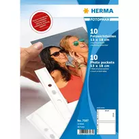 HERMA Fotophan foto kišenės 13x18 cm gulsčiai baltos 10 vnt.