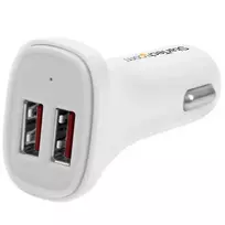 StarTech.com Dviejų prievadų USB automobilinis kroviklis - 24W/4.8A - Baltas
