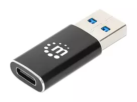 Manhattan USB-C į USB-A adapteris, moteriškas į vyrišką, 10Gbps (USB 3.2 Gen2), juodas, viso gyvenimo garantija