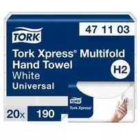 Popieriniai rankšluosčiai sulankstyti Tork Xpress Multifold Universal H2 2 sluoksniai, 23,4 x 21,3 cm (20 vnt.)