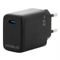 Mobilis 001380 universalus juodos spalvos greitasis AC įkroviklis su USB-C prievadu