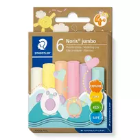 Modelino molis Staedtler Noris Jumbo Pastel 842P C6 – minkštas, lengvai formuojamas, įvairių pastelinių spalvų