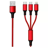 USB laidas 2GO 797150 1,5 m USB B USB C/Micro-USB B/Lightning raudonas