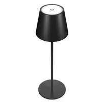 RealPower 458429 LED stalinis šviestuvas, pritemdomas, šalta/šilta balta šviesa, su akumuliatoriumi, juodas